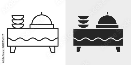 Fotografie Buffet Icon represents self-service dining, food variety, and hospitality events