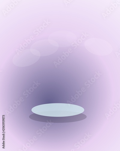 Minimalist empty podium on a soft gradient background