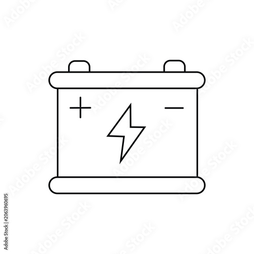 Electric battery accumulator single icon with editable stroke, highly useful for automotive software, charging station locators, and energy storage dashboards.