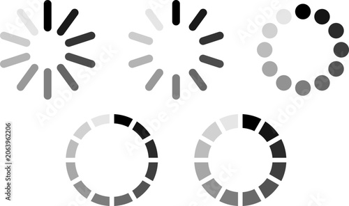 Loading Progress Circle Bar Icon Collection