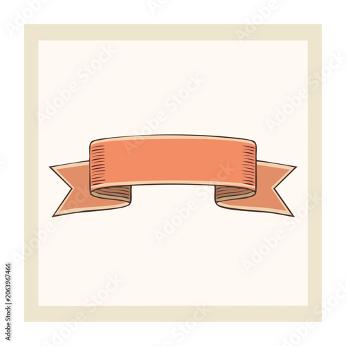 Orange Ribbon Banner Illustration