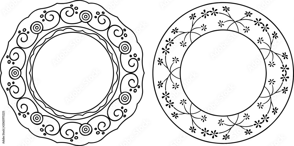 Naklejka premium vector frames black on a white background, borders