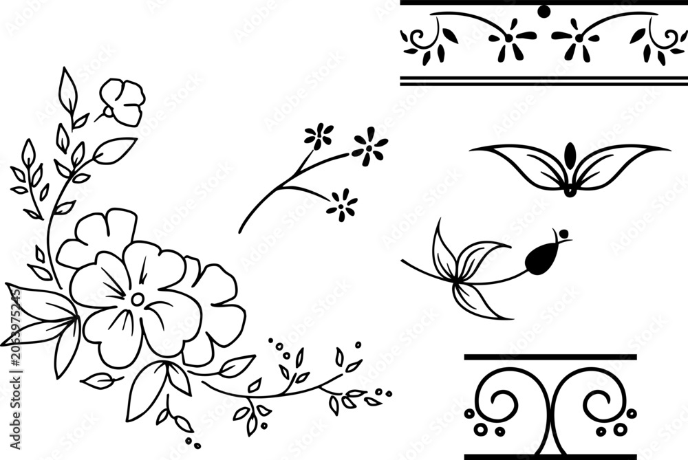 Fototapeta premium vector frames black on a white background, borders