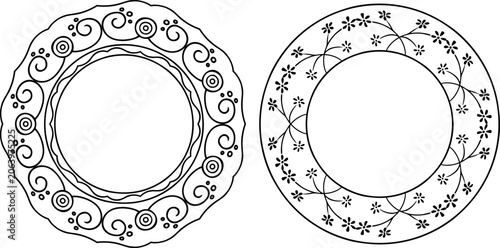 vector frames black on a white background, borders