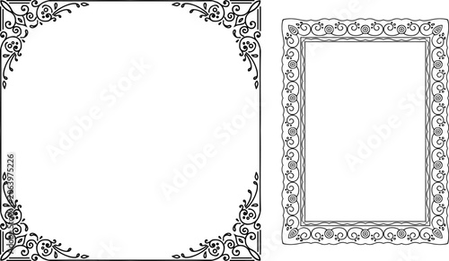 vector frames black on a white background, borders