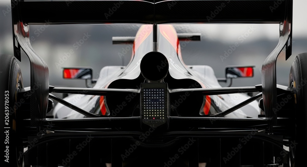 Naklejka premium Racing car close-up speed blur.