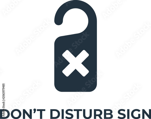 Minimalist dark blue door hanger icon featuring a bold cross symbol