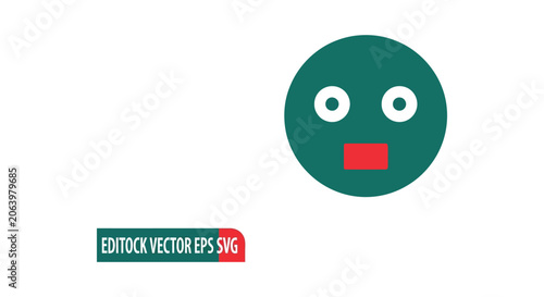 Fotografie Surprised face emoji vector illustration graphic design.