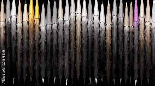 Abstract Hand Drawn Black Strokes Vector Pattern on Dark Background