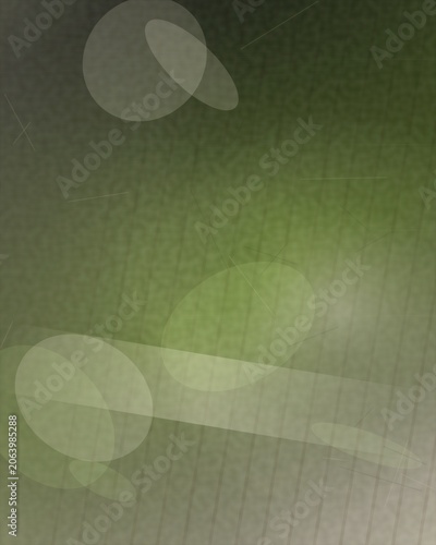 Abstract green bokeh background with light streaks