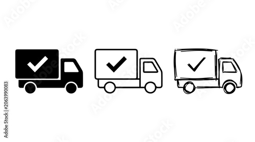Photos Delivery Truck Icons – High‑Resolution Logistics Illustration Representing Shipp