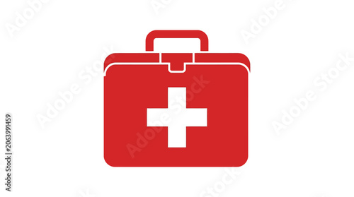 First aid kit icon with plus symbol and outline.