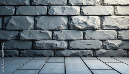 Subtle gray stone pavement, brick wall backdrop Seamless design , masonry, surface