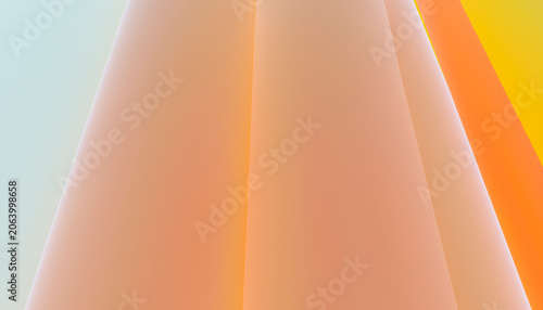Abstract image with overlapping soft peach, orange, and yellow geometric shapes.
