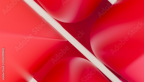Abstract red and pink geometric shapes creating a bold, modern pattern.