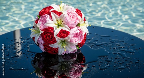 Floral bouquet arrangement reflections