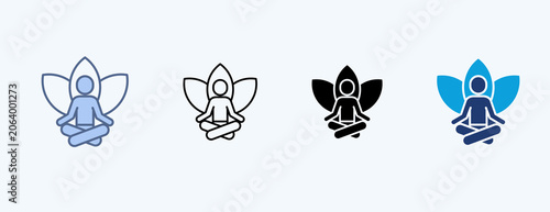 Foto Yoga Multiple Icon Illustration Vector