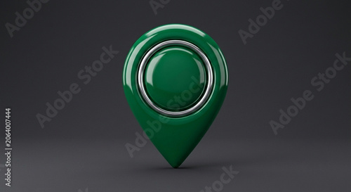 Green location pin icon with circle