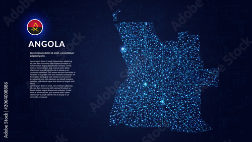 Cuadro en lienzo Map of Angola