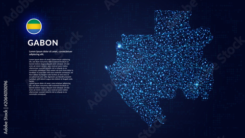 Принти на полотні Map of Gabon
