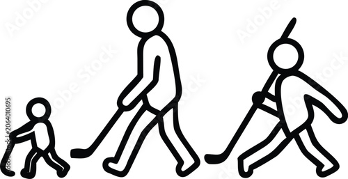 Photography Hockey players silhouette design on a white background