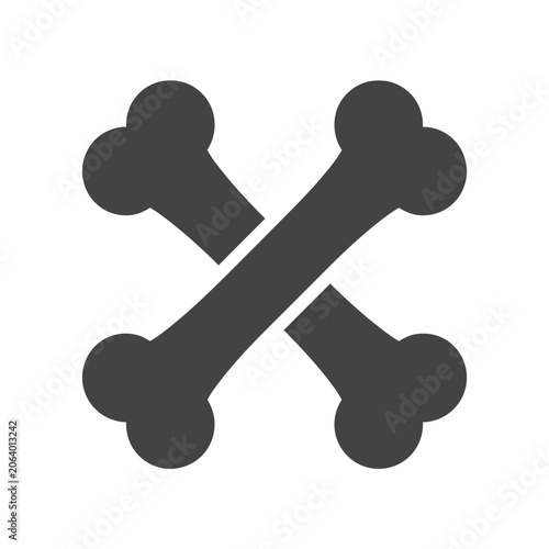 Obraz na płótnie A simple black icon of two crossed bones on white background