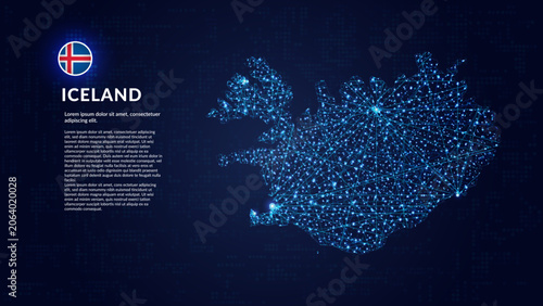 Fotografie Map of Iceland