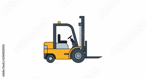 A simple graphic illustration of a forklift