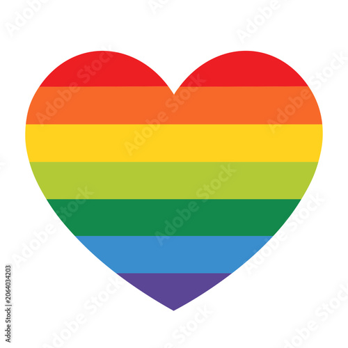 Rainbow Heart Icon with Transparent Background