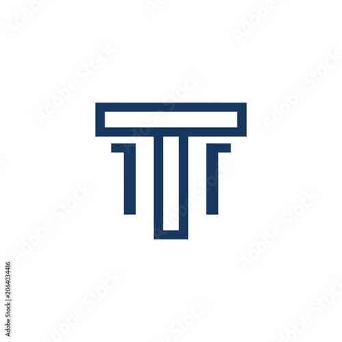 Stylized letter T pillar architectural logo.