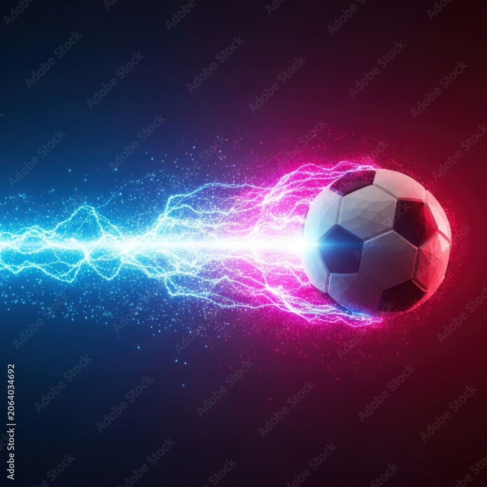 Naklejka premium Electric soccer ball in motion