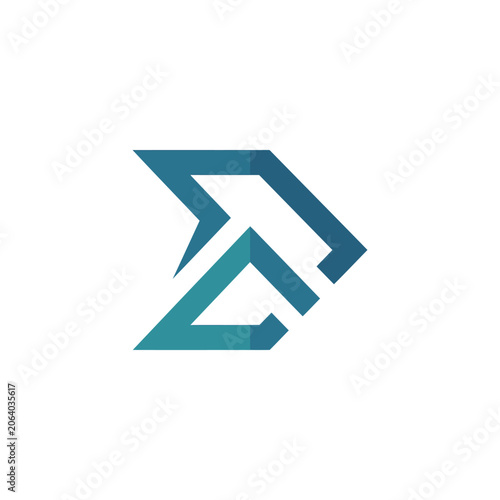 Modern geometric blue arrow chevron logo design.