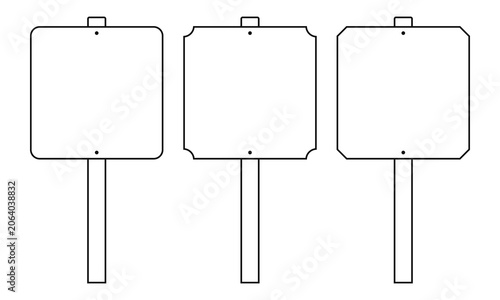 Hollow Square Signpost Corner Cut Icons