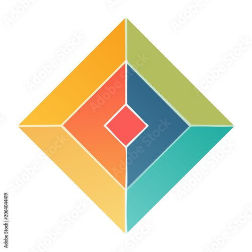 Flat geometric diamond shape vector icon