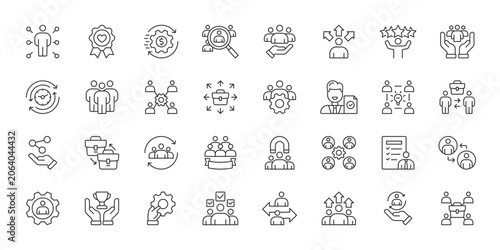 Fotografía Employee Retention icons in line design