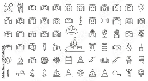 Collection of various industry and technology icons.