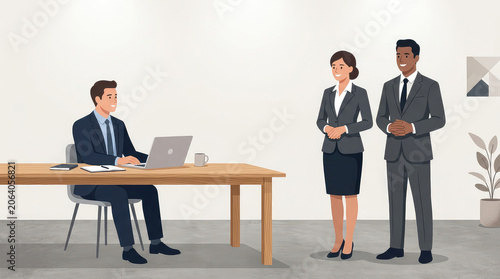 Business meeting with professional people discussing