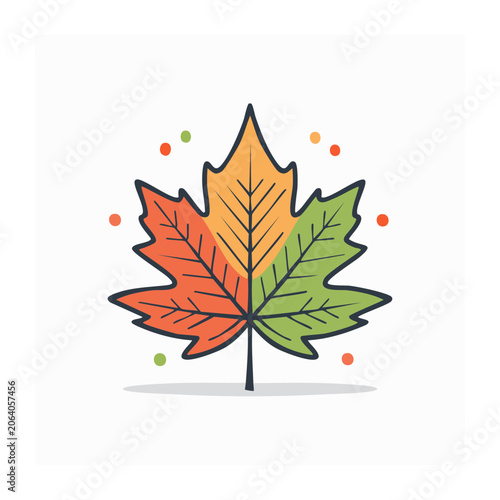 Autumn maple leaf flat design vector