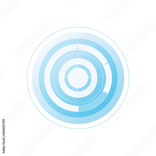 Blue concentric circles flat design vector