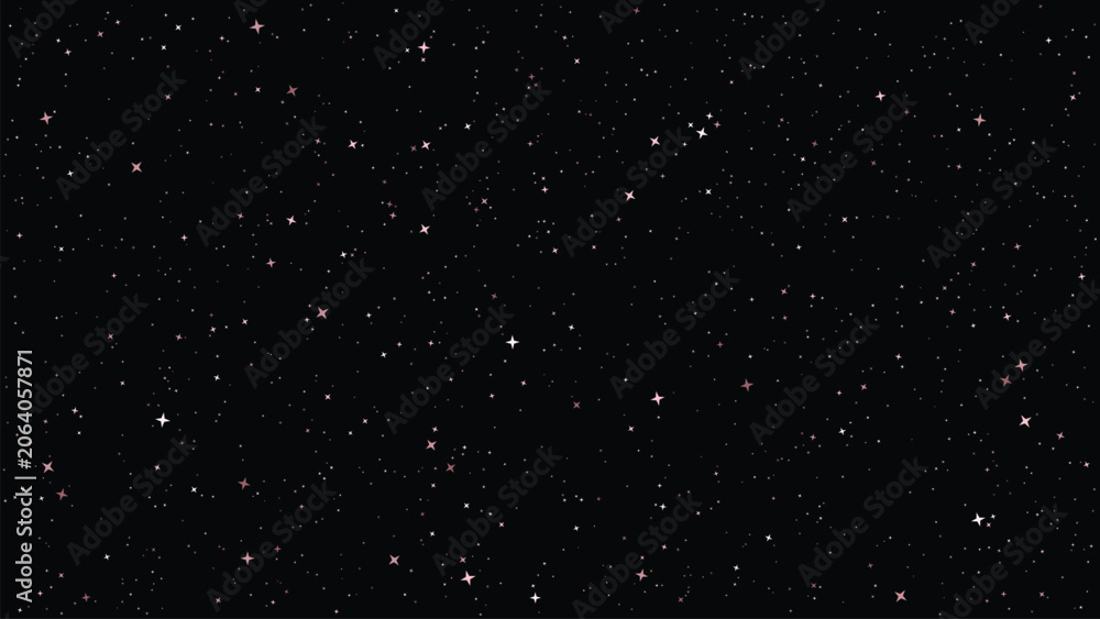 Fototapeta premium Shining Stars on Black Background Seamless Night Sky Pattern with Sparkling Glitter