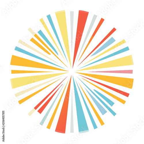 Flat design sunburst vector graphic