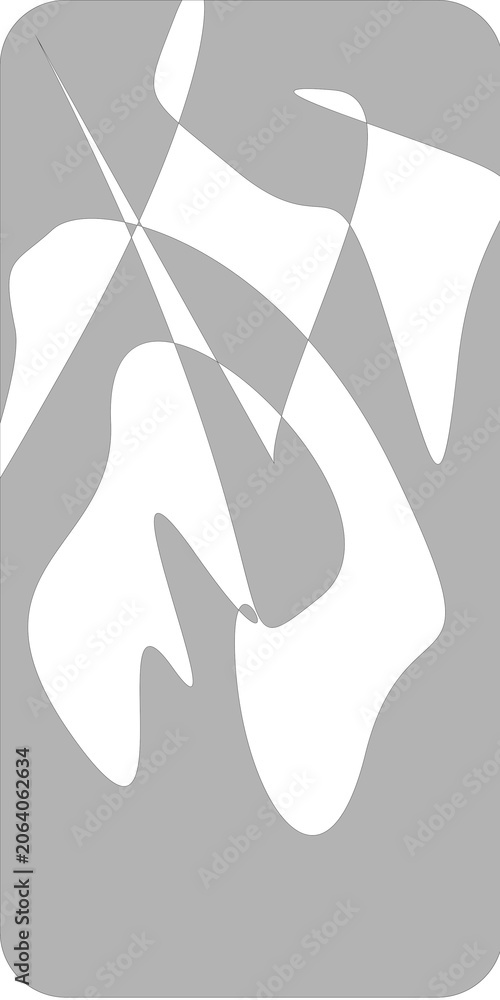 Obraz premium Black and white vector illustration of a leaf with abstract background, icon style design symbol artwork