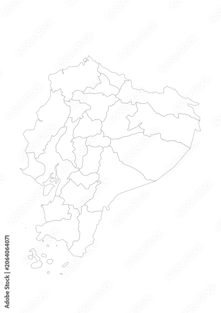 Fototapeta premium Ecuador South America State Map Black Outline Transparent Fill High Quality Vector Transparent Background Graphic Design Asset