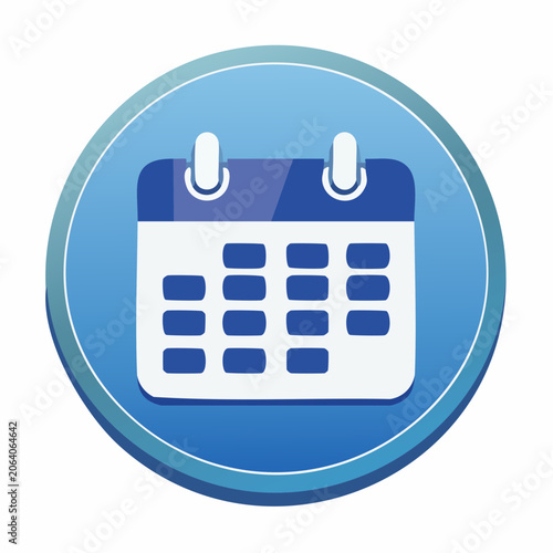 Clean and Modern Calendar Icon Representing Time Management and Planning