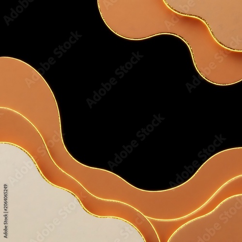 Minimalist 3D Abstract Paper Cut Landscape Background with Podium and Copy Space for Cosmetics and Skincare Product Presentation