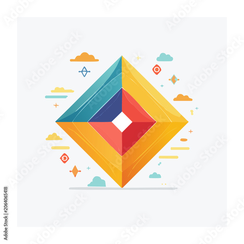 Geometric hexagon pattern with gradient colors