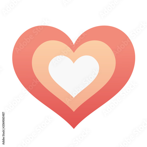 Red heart shape vector icon