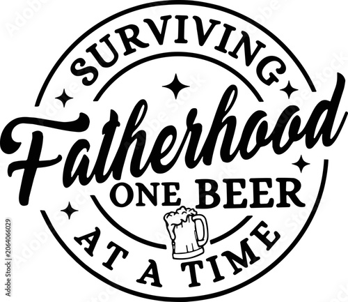 Canvastavla Surviving fatherhood one beer at a time SVG, skull with beer SVG PNG, Fathers Da
