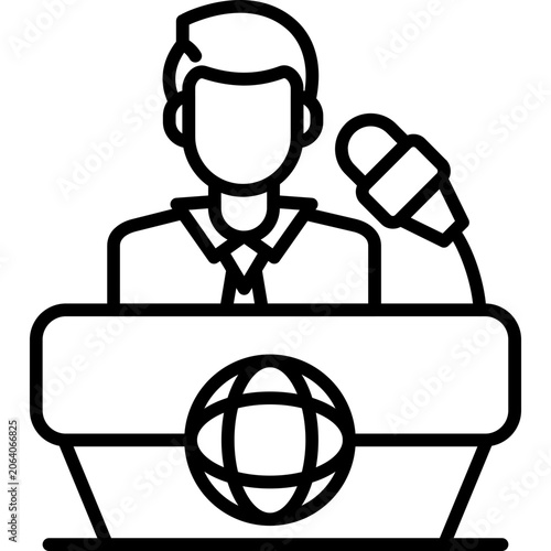 Foto News Anchor Line Icon