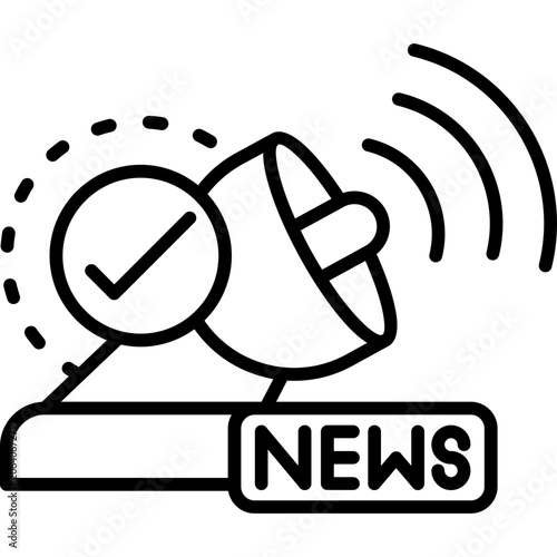 Satellite Broadcast Line Icon